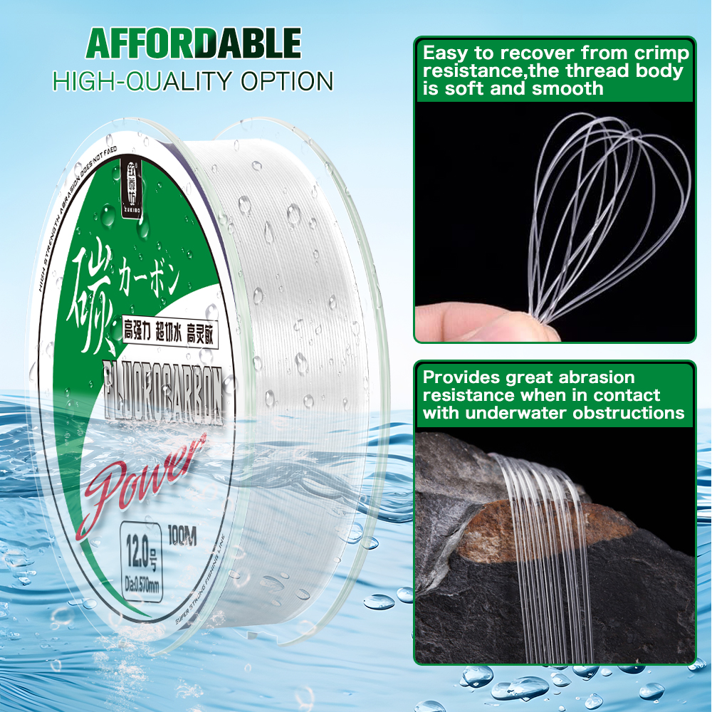 ZUKIBO 50m 100m 100% Fluorocar – Ice Fishing Line recenzja i cena