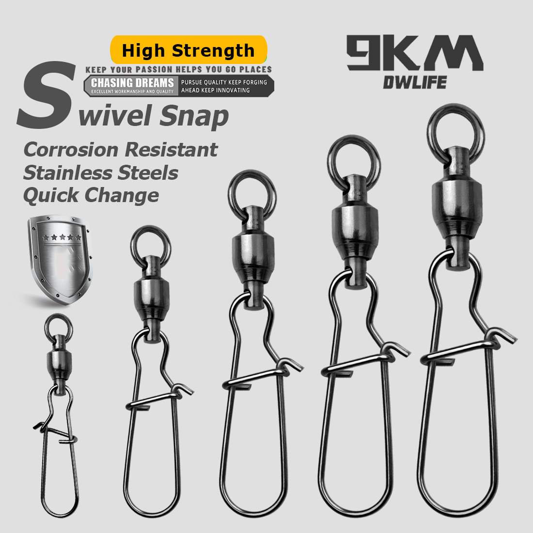 9KM 10PCS Ball Bearing Swivel  – Monofilament Line recenzja i cena