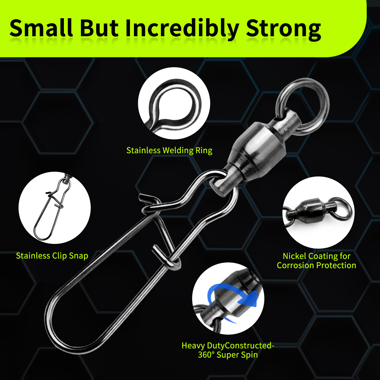 9KM 10PCS Ball Bearing Swivel  – Monofilament Line recenzja i cena
