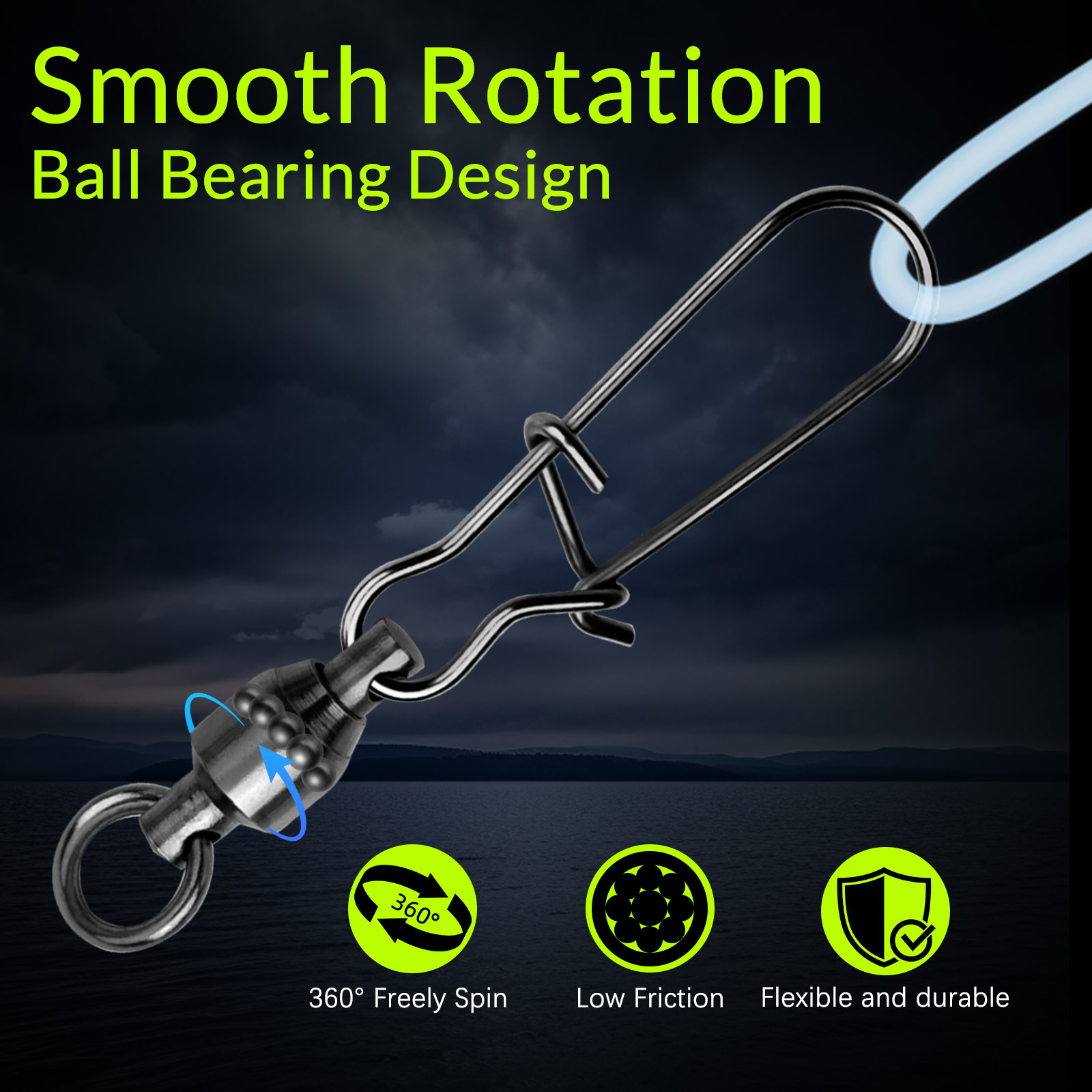 9KM 10PCS Ball Bearing Swivel  – Monofilament Line recenzja i cena